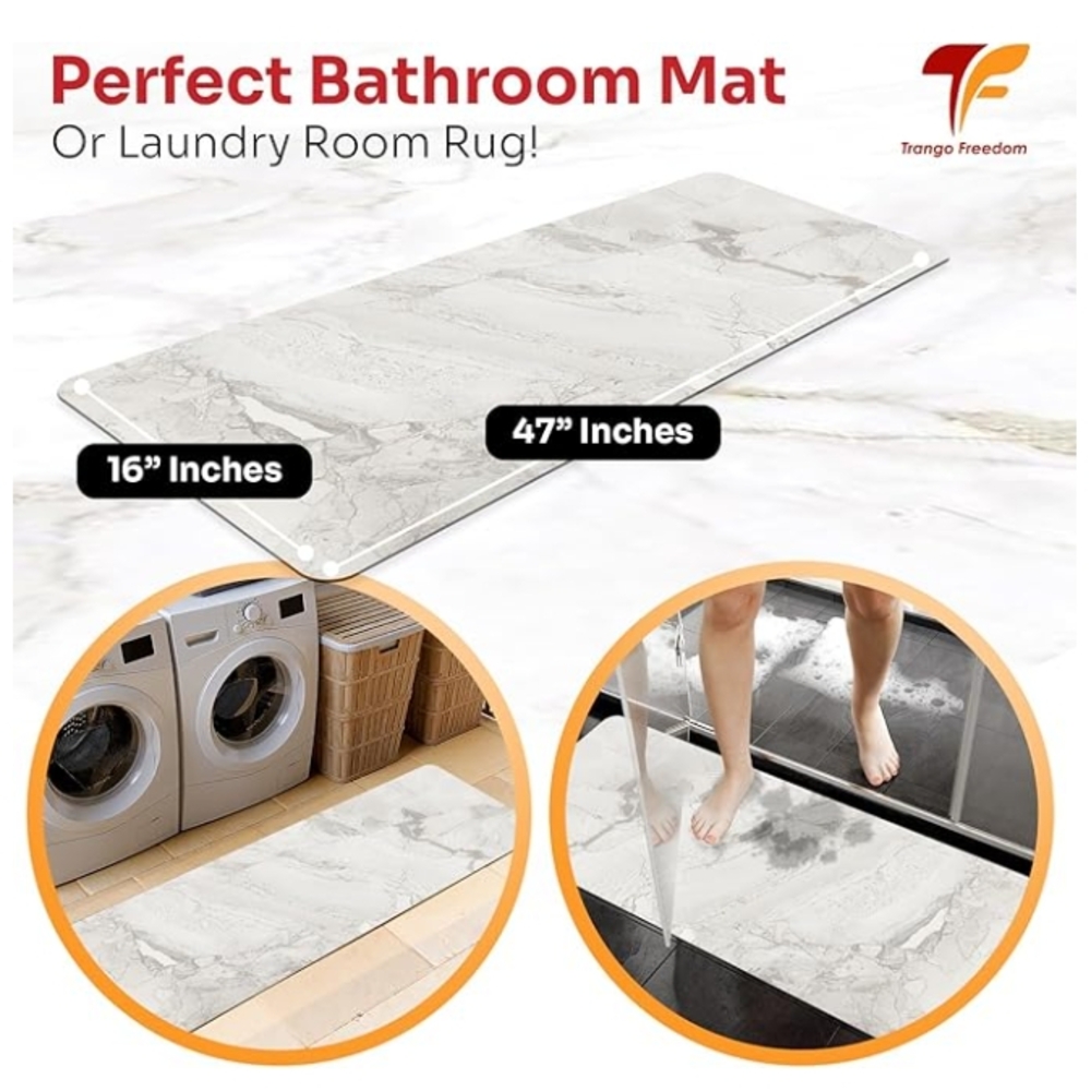 Marble Bathroom Mat - Gray